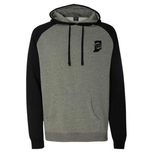 Raglan Hooded Pullover - Black Thumbnail