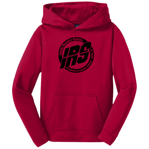 Youth Sport Wick ® Fleece Hooded Pullover - Black Thumbnail